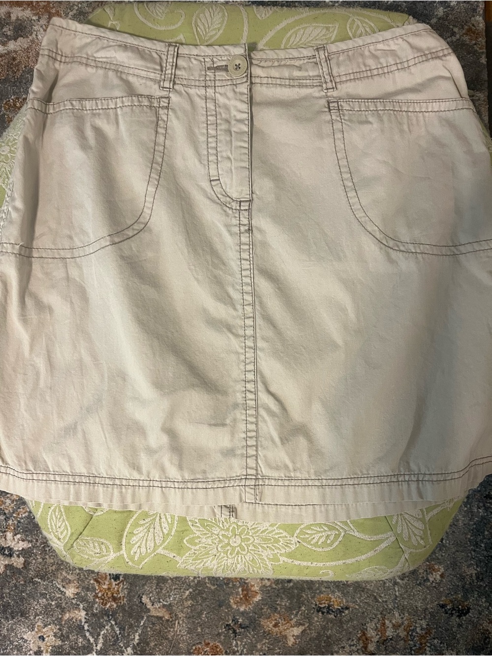 Vintage Classic Cream A-Line Cotton Skirt